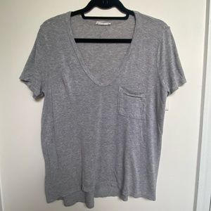 Lush Grey Distressed V-Neck
